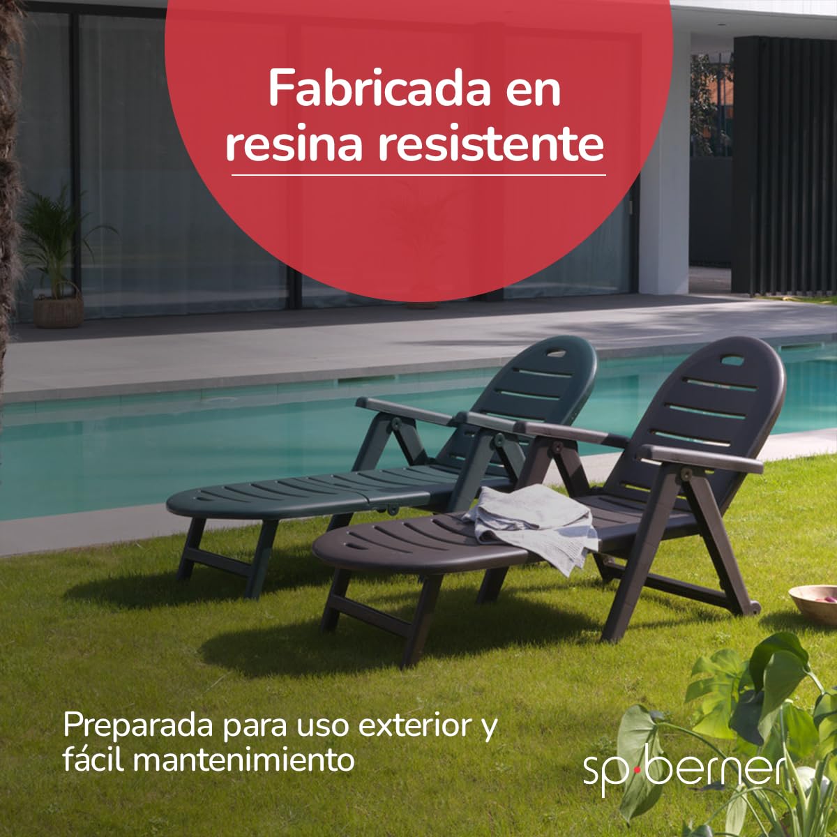 SP Berner Tumbona de jardín Caiman Blanca