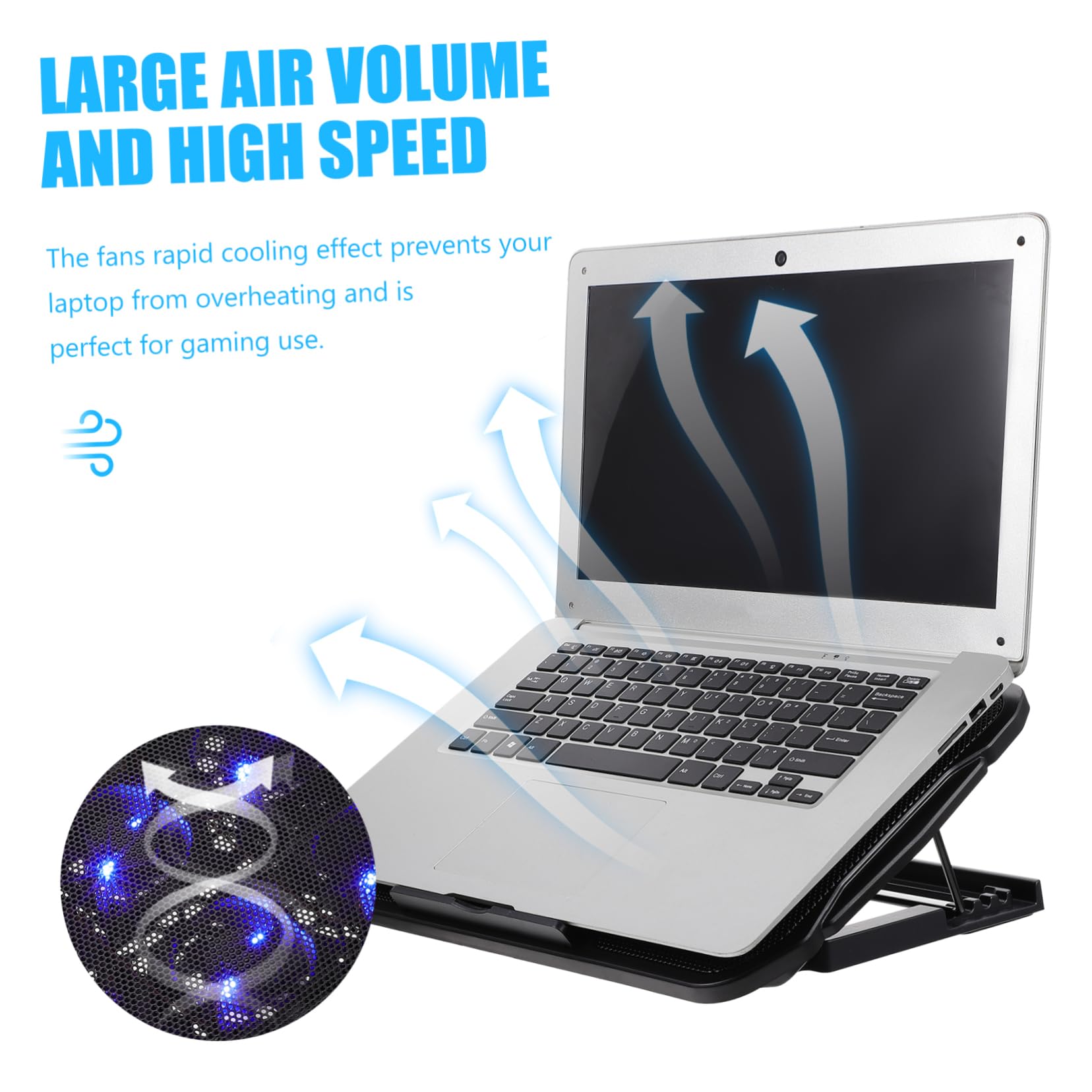 Soporte para Portátil Ajustable con Ventilador Disipador de para Oficina y Hogar Base Ergonómica para Notebook con Control de de Viento