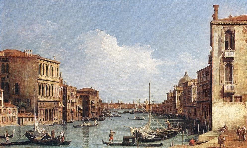 Affiche toile le Grand Canal de Canaletto 60x90cm pour décoration mural portrait