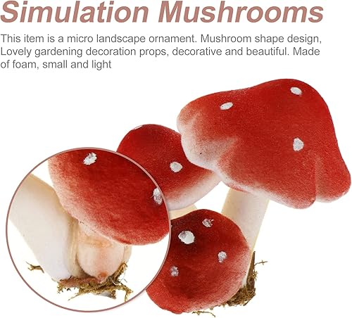 Miniatura 2 de BESPORTBLE Mini decoración de hongos artificiales: hongo de simulación, hongo decorativo de emulación, hongo de paisaje falso para el hogar, Gardon,