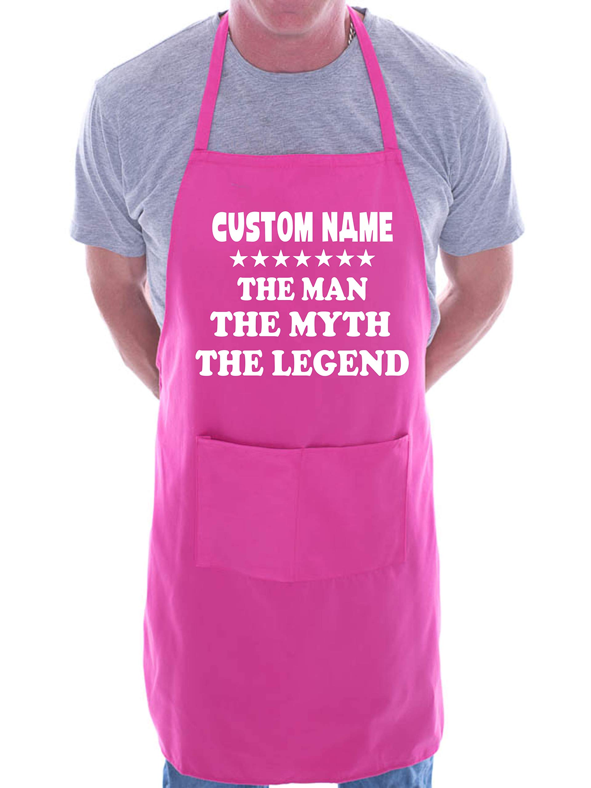 Print4u Pink Personalised Apron The Man The Myth Custom Name Here