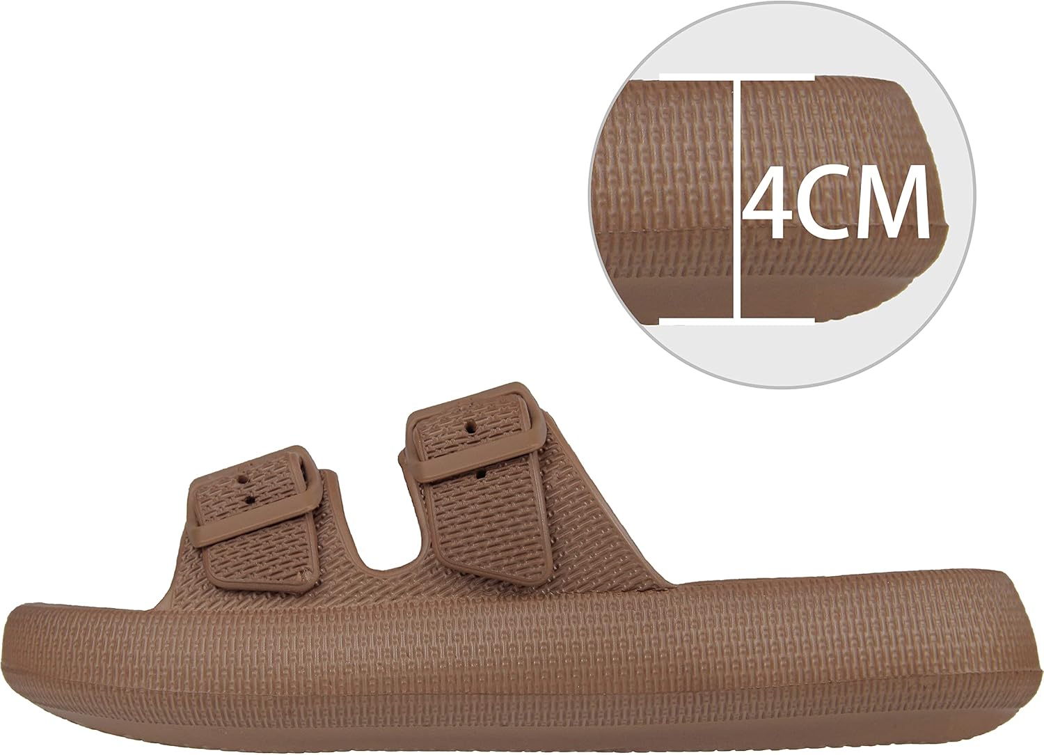 BenSorts Pillow Sandals for Women Men Thick Sole Adjustable Buckles EVA - Image 3