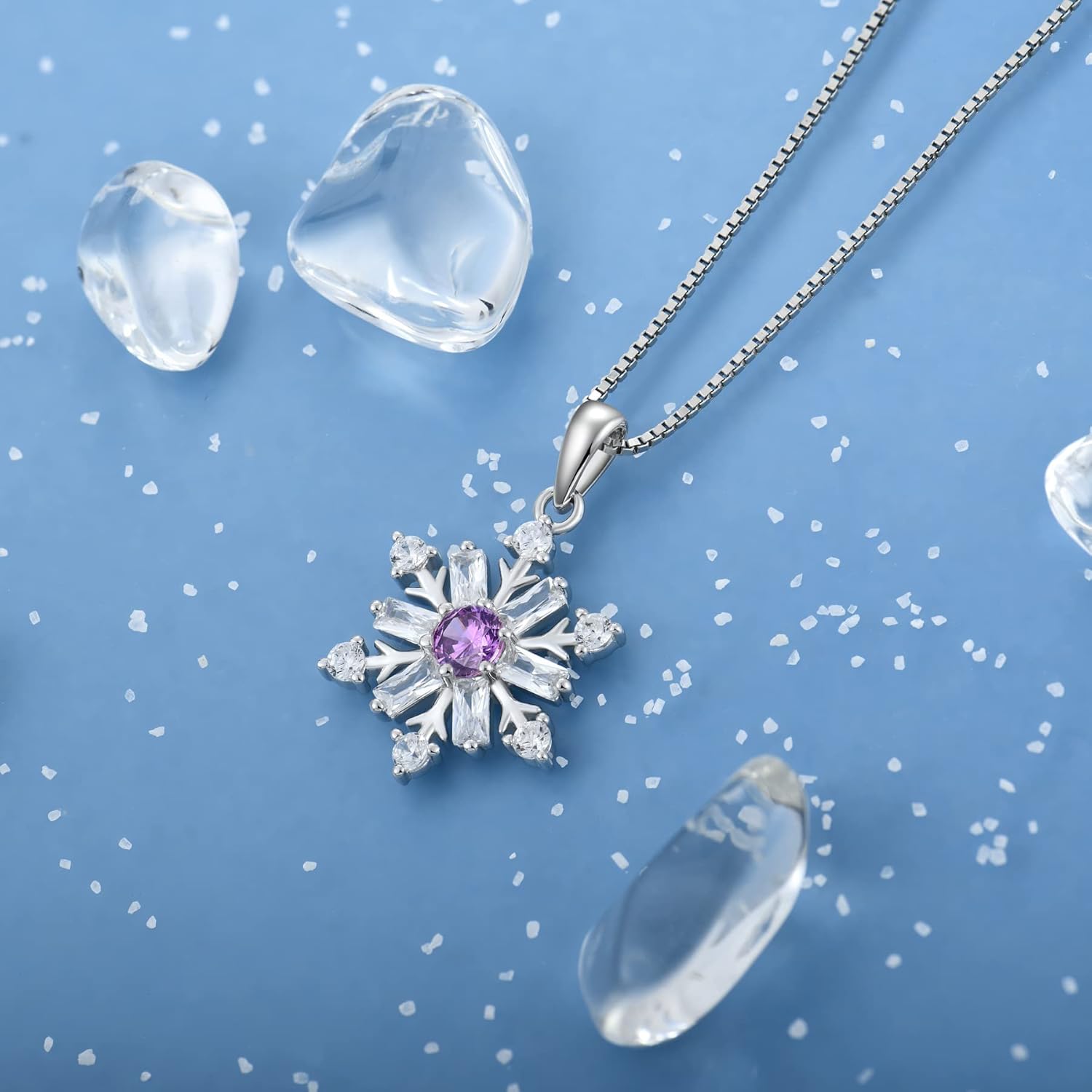 STARCHENIE Snowflake Necklace 925 Sterling Silver Snowflake Pendant Jewelry Gift for Women - Image 4