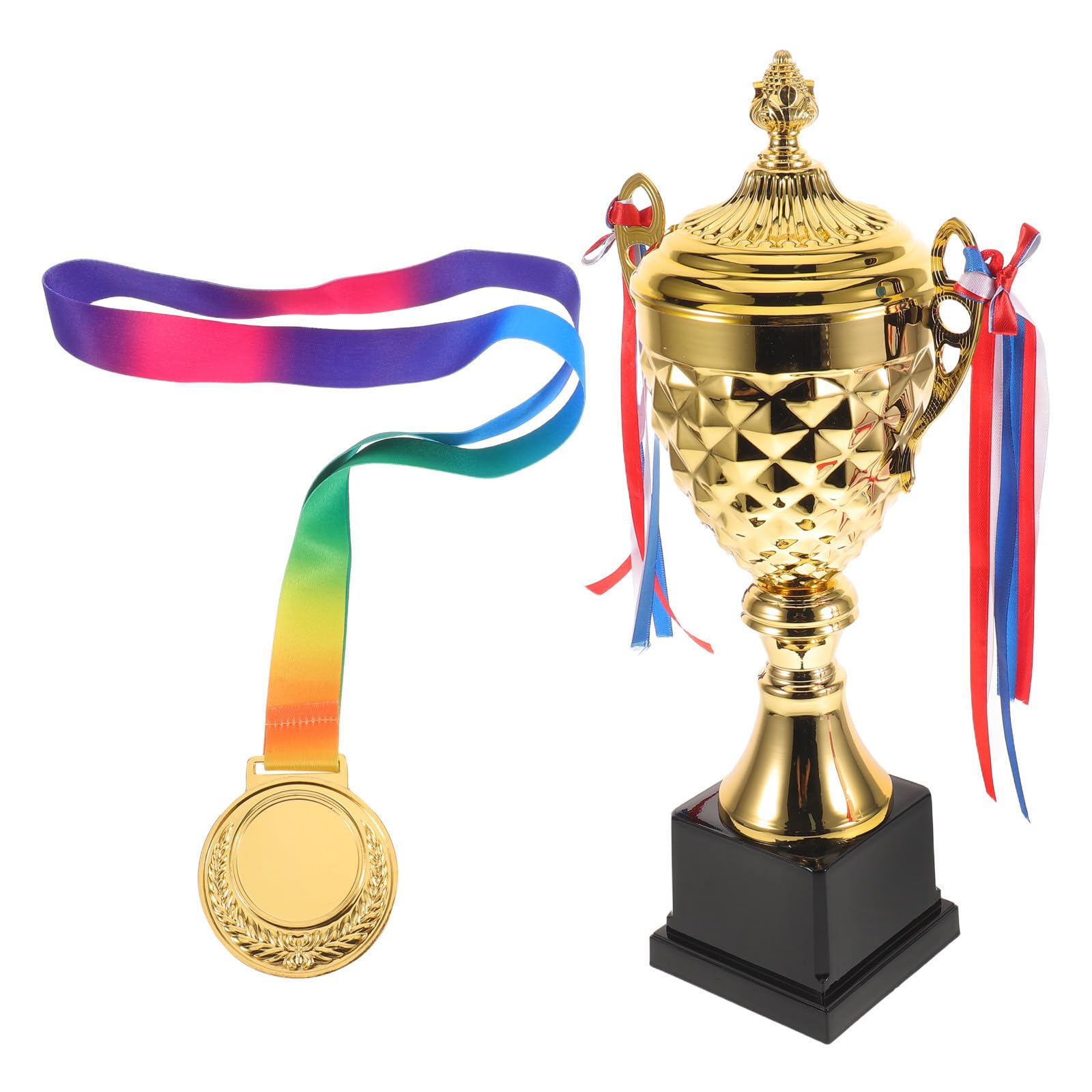 Sporttrophäe und Goldmedaille aus Metall mit Band 1 Satz für Sportliche Wettkämpfe und Zeremonien Elegante Auszeichnung