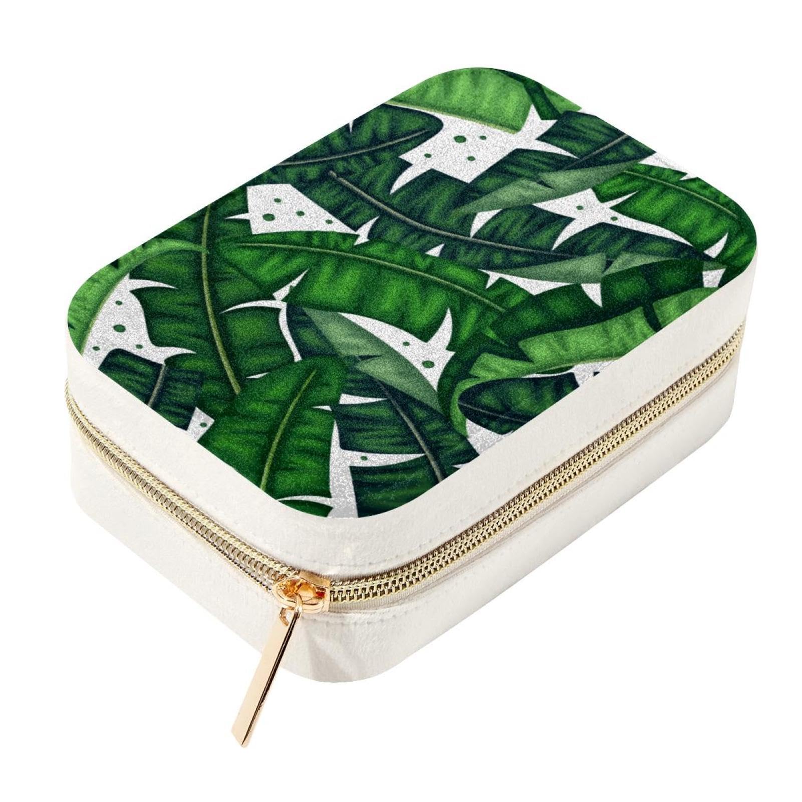 Caja organizadora de viaje de terciopelo verde para llevar tus joyas perfectas a la playa o eventos