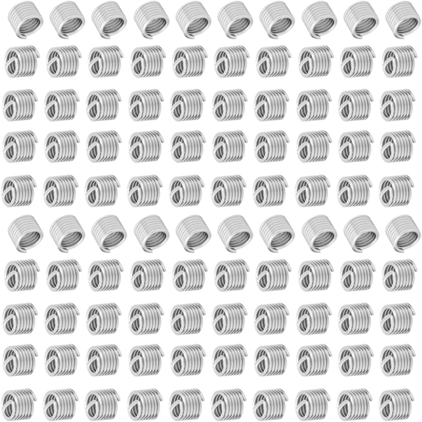 Dioche M6 Inserts, 100 Pcs Thread Repair Kit, 304 Stainless Steel Screw Wire Sleeve Thread Repair Insert Assortment Kit M6x1.0x1.5D