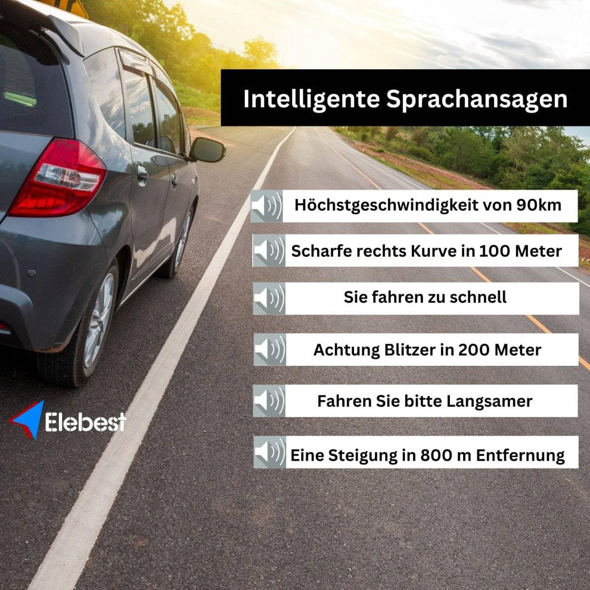 Elebest 90T Navigationsgerät – 9" Großes Display TMC-Verkehrsfunk LKW - Auto - Wohnmobil Navi