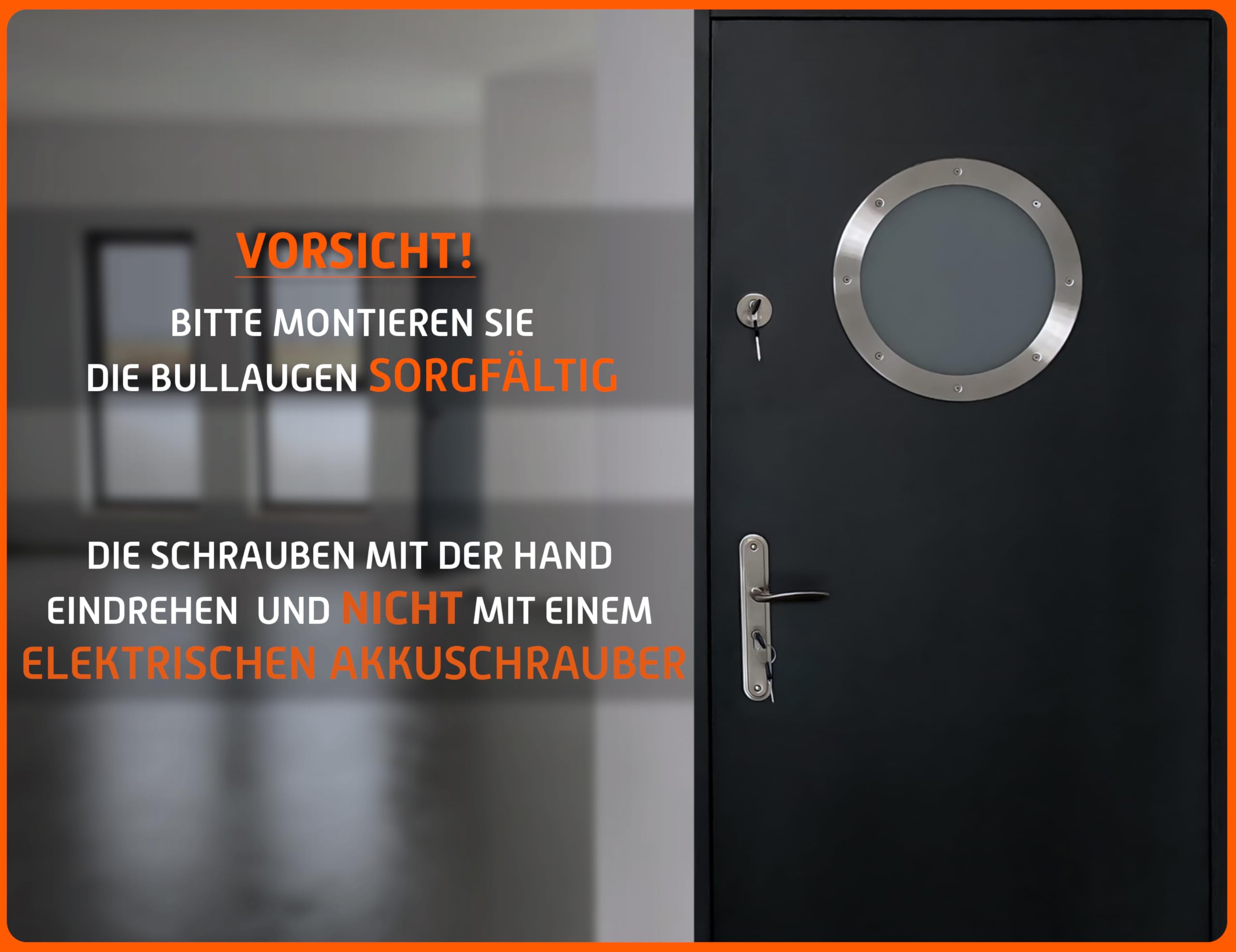 MLS Bullauge B4000 für Türen, Rostfreier Edelstahl, 400 mm, Klares Glas | VSG-Sicherheitsglas, Passend für 40 mm Starke Türen, Beidseitig Sichtbare Befestigungsschrauben