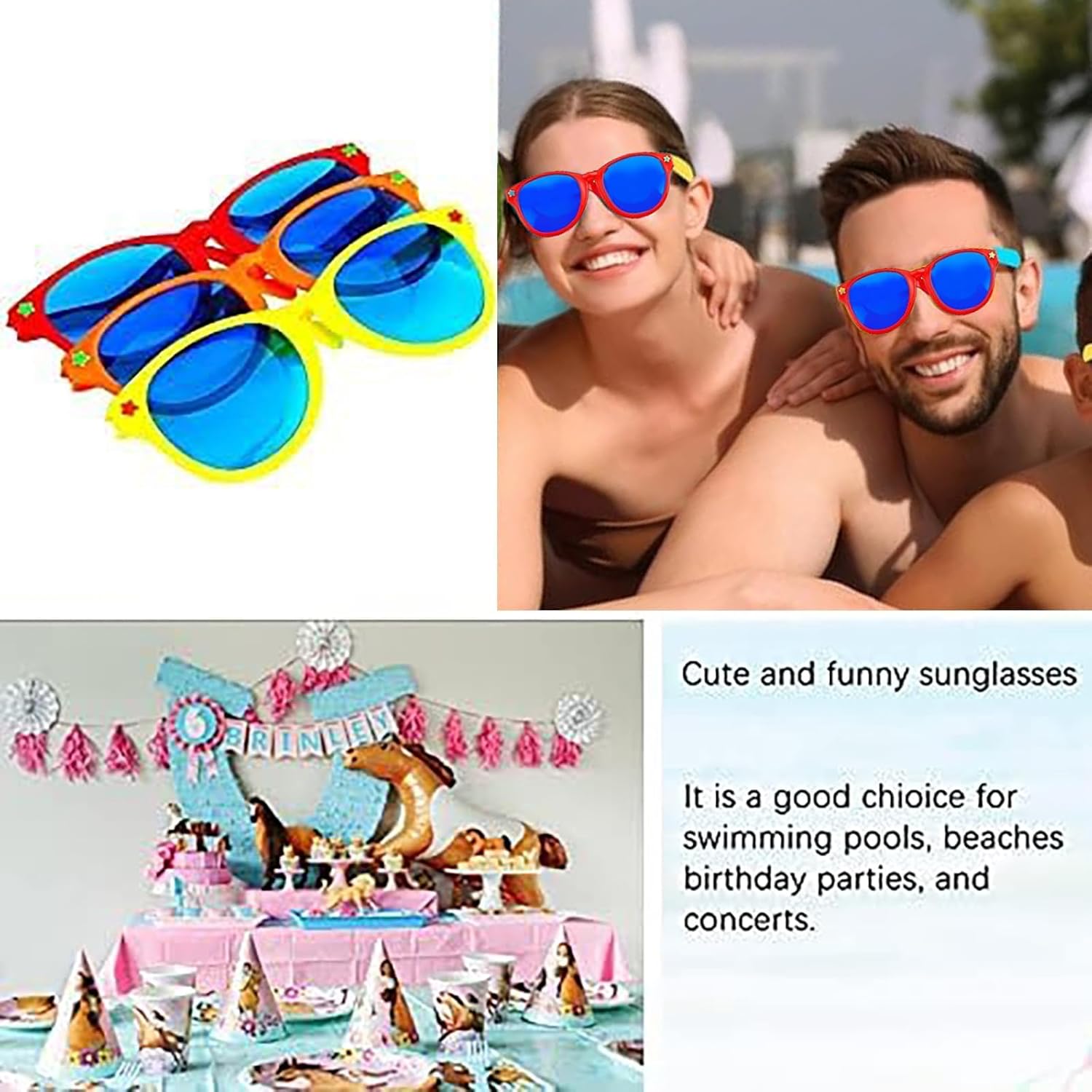6 Pcs Jumbo Plastic Sunglasses Funny Party Glasses Swim Party Favors for Festival Supplies Accessories - Image 5