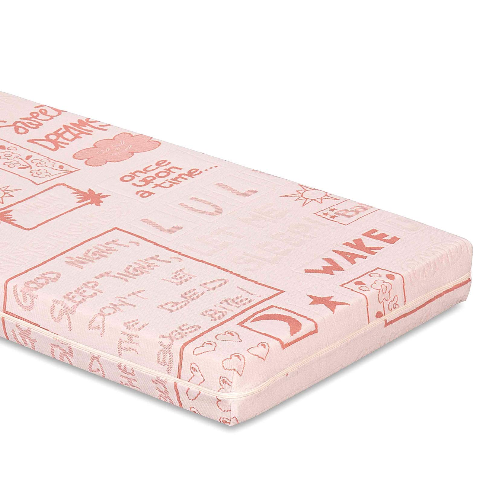 Evergreenweb matras voor kinderen, 55 x 125 cm, hoogte 12 cm, van waterschuim, 100% ademend, bescherming tegen verstikking, ideaal voor kinderbed, eenpersoonsbed, afneembare overtrek, hypoallergeen