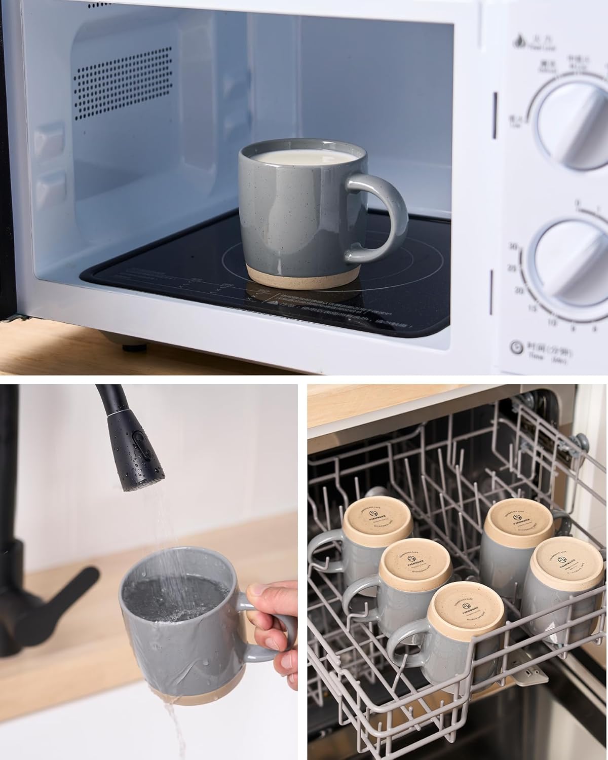 famiware Coffee Mugs for 4, 13 oz Mug Set, Dringking Cup with Handle for Coffee, Tea, Cocoa, Milk, Milkyway serise, Multi-color - Image 5