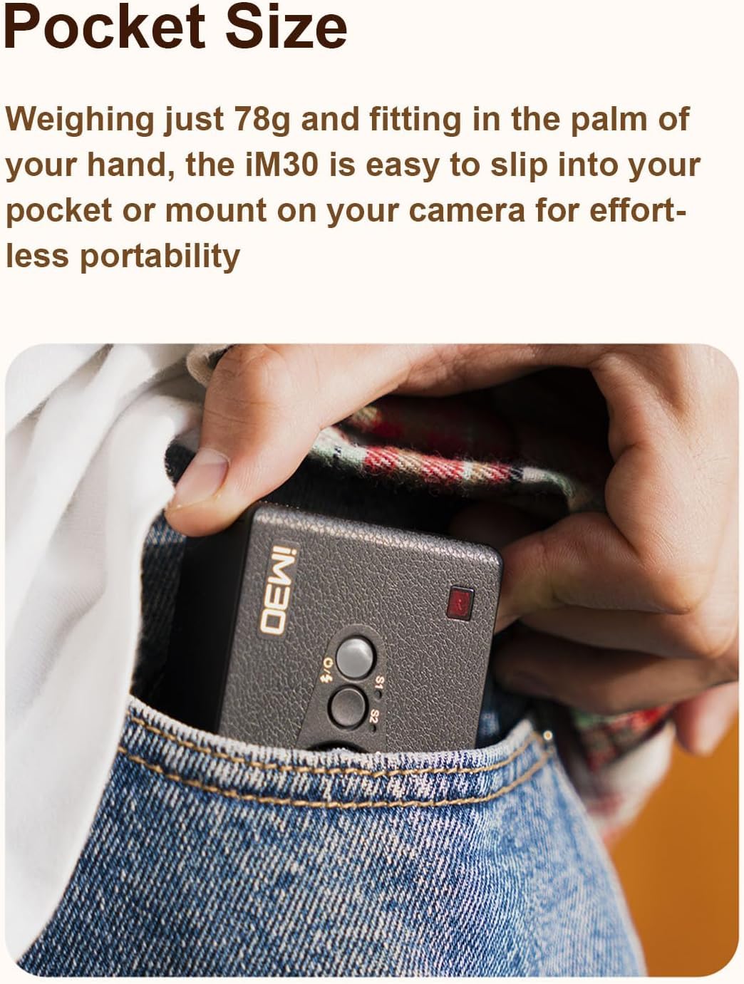 Godox Flash Godox iM30 Mini Flash - Camera Flash GN 15, 7 Power Levels, IM 30 Mini Manual Flash for Canon/Sony zv1/Sony zve10 /Ricoh gr3/Fuji f1-230 Full-Power Flashes/6500K±200K/3.6S Recycle