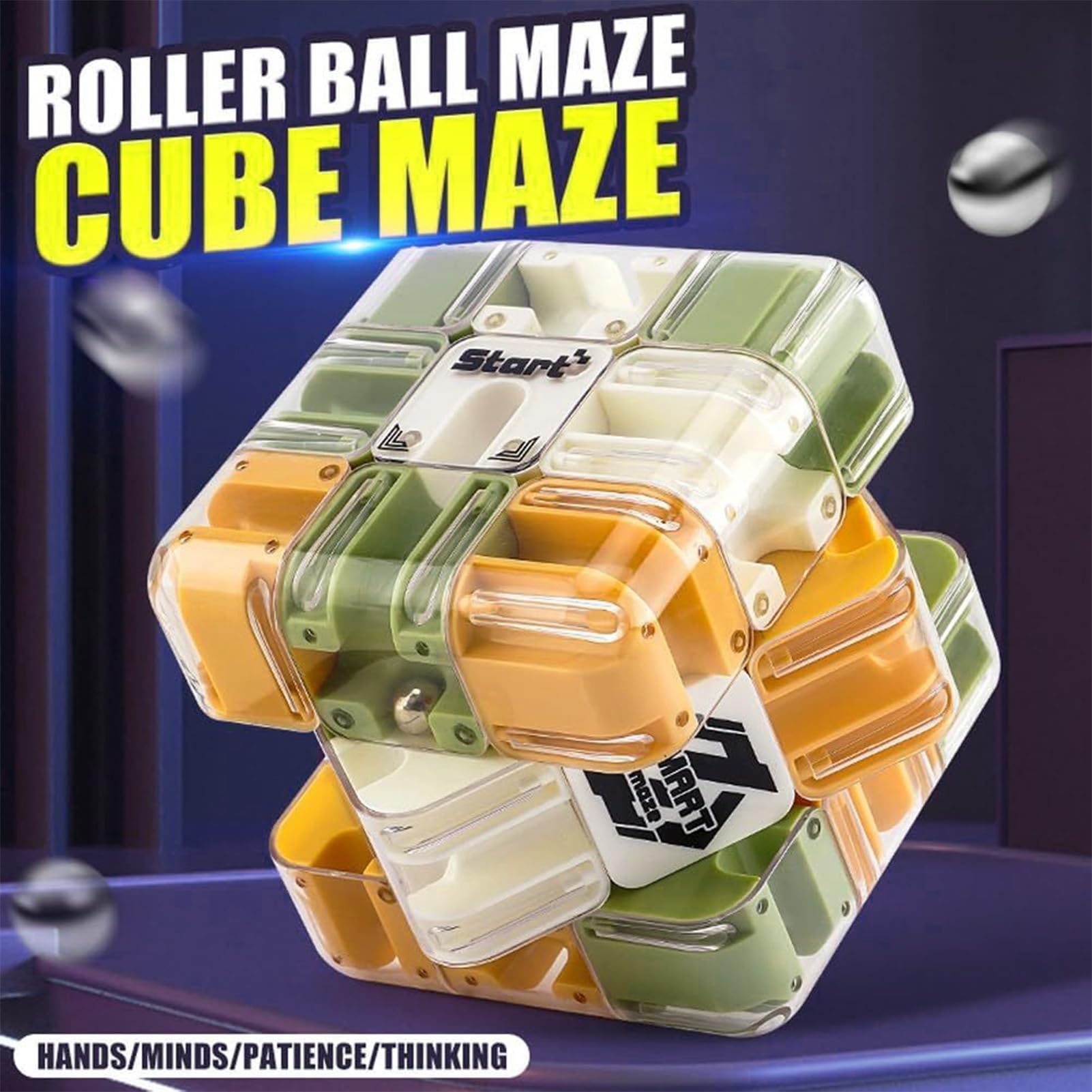 Puzzle labirynt dla dzieci w wieku 4-8 lat, duży labirynt 3D, puzzle Maze Cube, zabawka interaktywna kostka, zabawka edukacyjna na imprezy klasowe, urodziny, 8,5 cm
