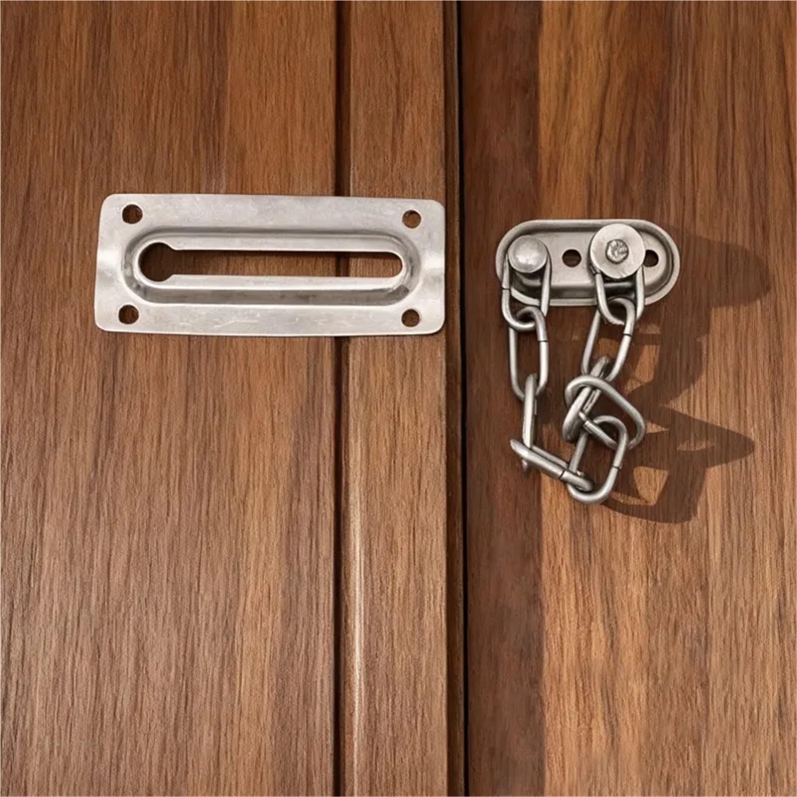 Cerradura de cadena puerta seguridad, pestillo deslizante, hebilla for el hogar, cadenas acero inoxidable, cerradura gabinete Para Puertas(3 set)