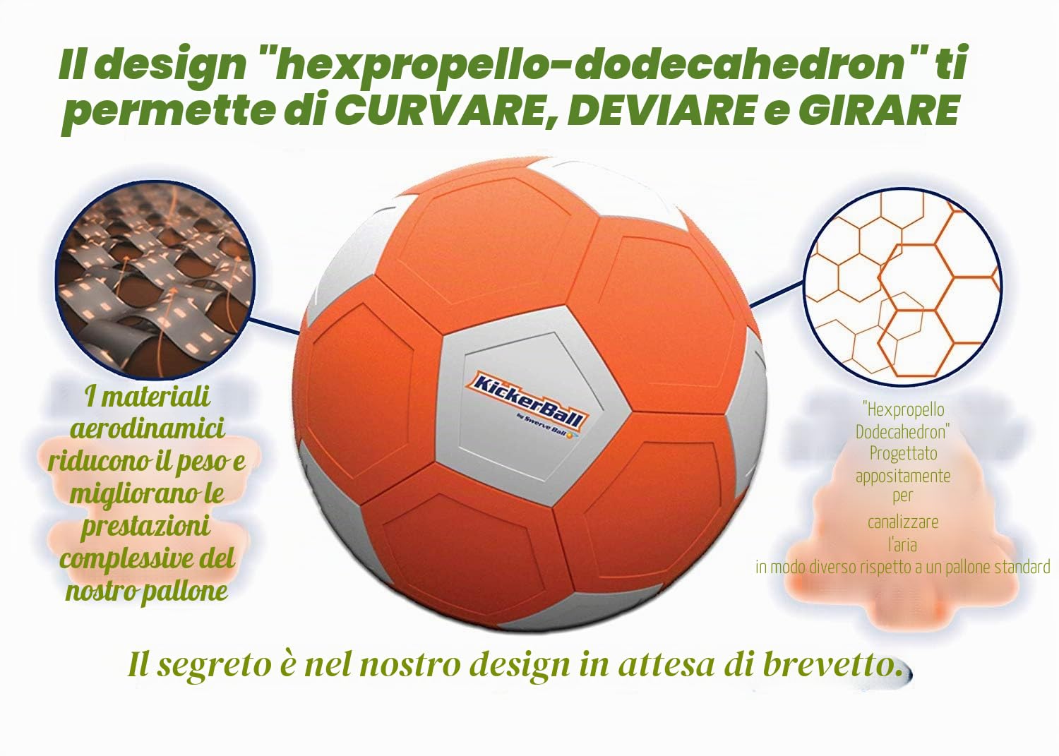 Kickerball - Curve and Swerve Football Pallone da calcio