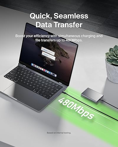 Miniatura 6 de Belkin Cable USB C a USB C, paquete de 2 unidades, 3.3 pies, 60 W, cargador tipo C, cable de carga para iPhone, suave, trenzado, flexible para