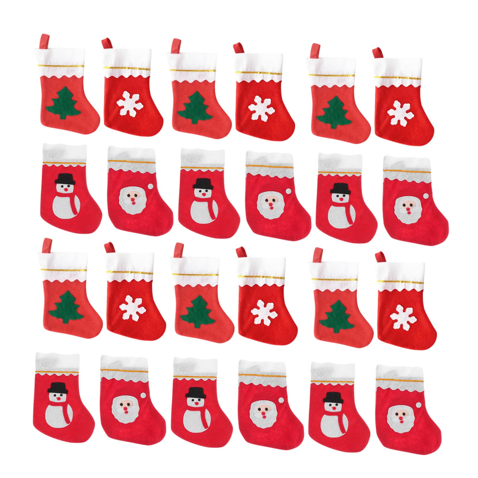 PRETYZOOM 2 Sätze Weihnachtsstrumpf Goodie Bag Mini-weihnachtsstrümpfe Weihnachtsdekoration Weihnachts-mini-socken Kleine Hessische Taschen Ornamente Strümpfe Weihnachten Stoff Stück * 2