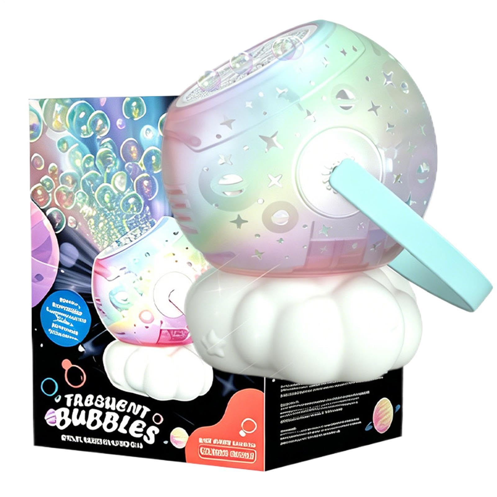 Máquina De Burbujas Recargable Juguete Exterior con Luces | Máquina Lanzapompas Para Niños Y Niñas Cumpleaños, Patio, Jardín, Parque, Playa, Pícnics, Campamentos De Verano, Parque