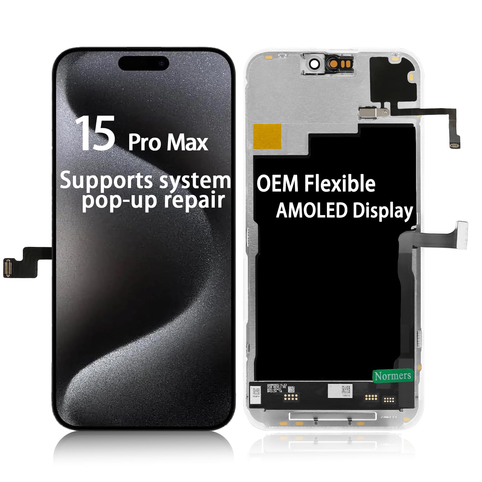 Photo 1 of ?Fixes System Pop-Ups? OEM-Grade Quality for iPhone 15 pro max Screen Replacement,Inch Promotion 120Hz AMOLED Display, Equipped with 3D LCD Touch Digitizer, Protective Film and Repair Tools