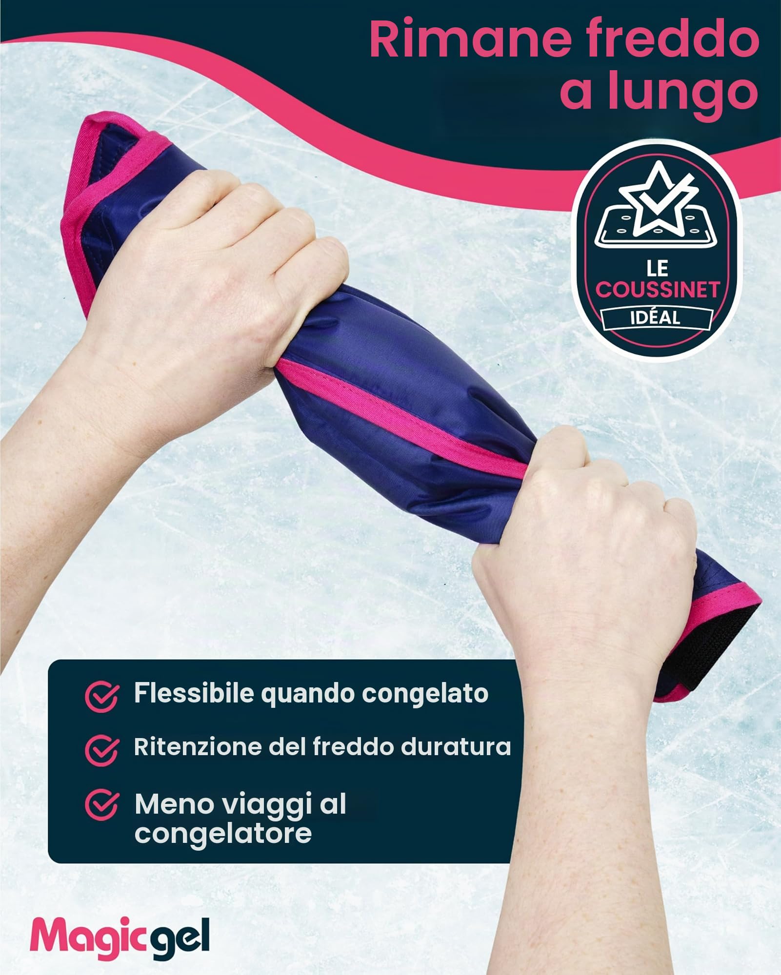 Magic Gel Fascia in Gel Ghiaccio Riutilizzabile - Caldo o Freddo per per Dolori al Fianco, Terapia Spalla, Sciatica, Dolore e Scoliosi - Sicuro e Facile da Usare