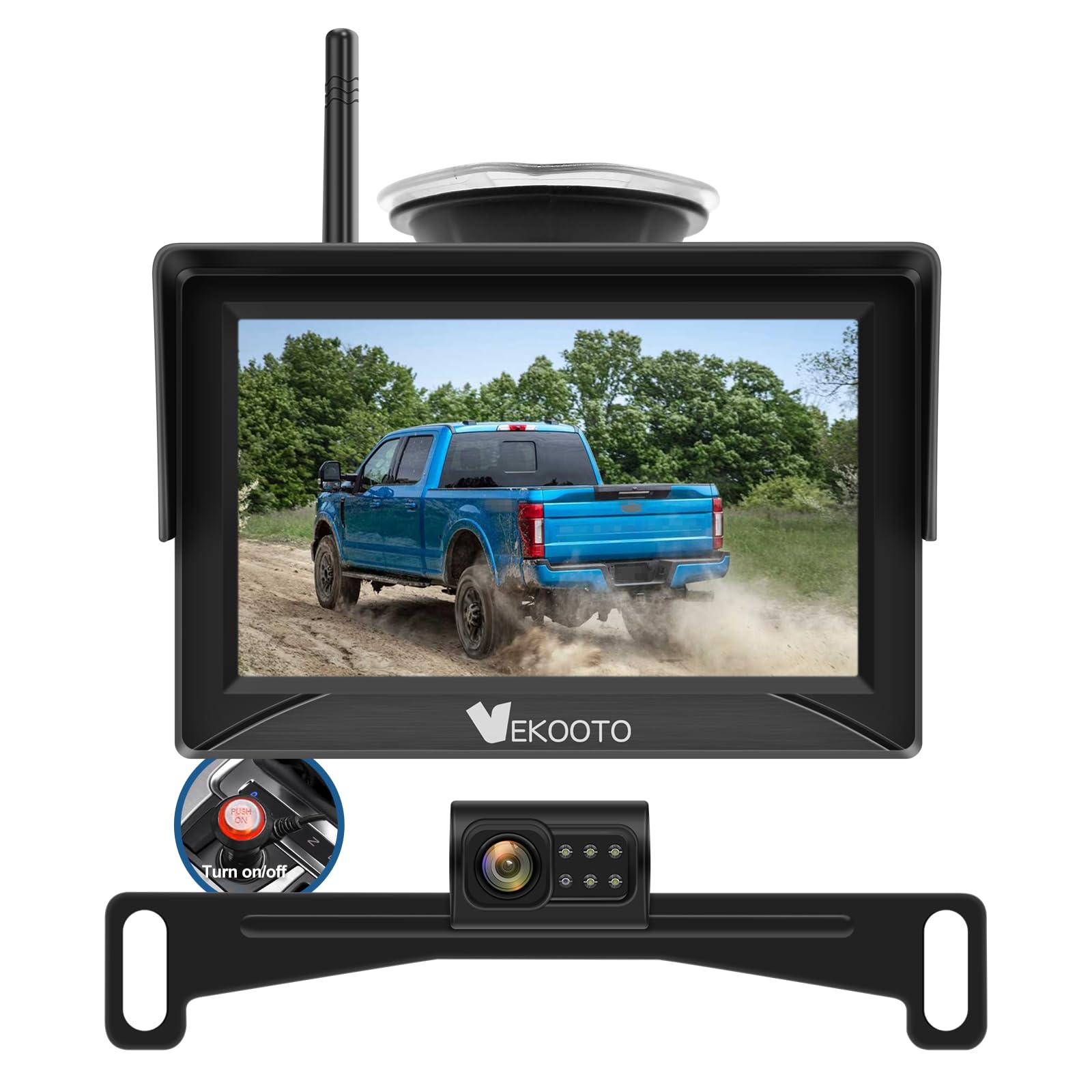 Amazon.com: VEKOOTO Wireless Backup Camera 4.3-Inch: Plug and Play Easy ...