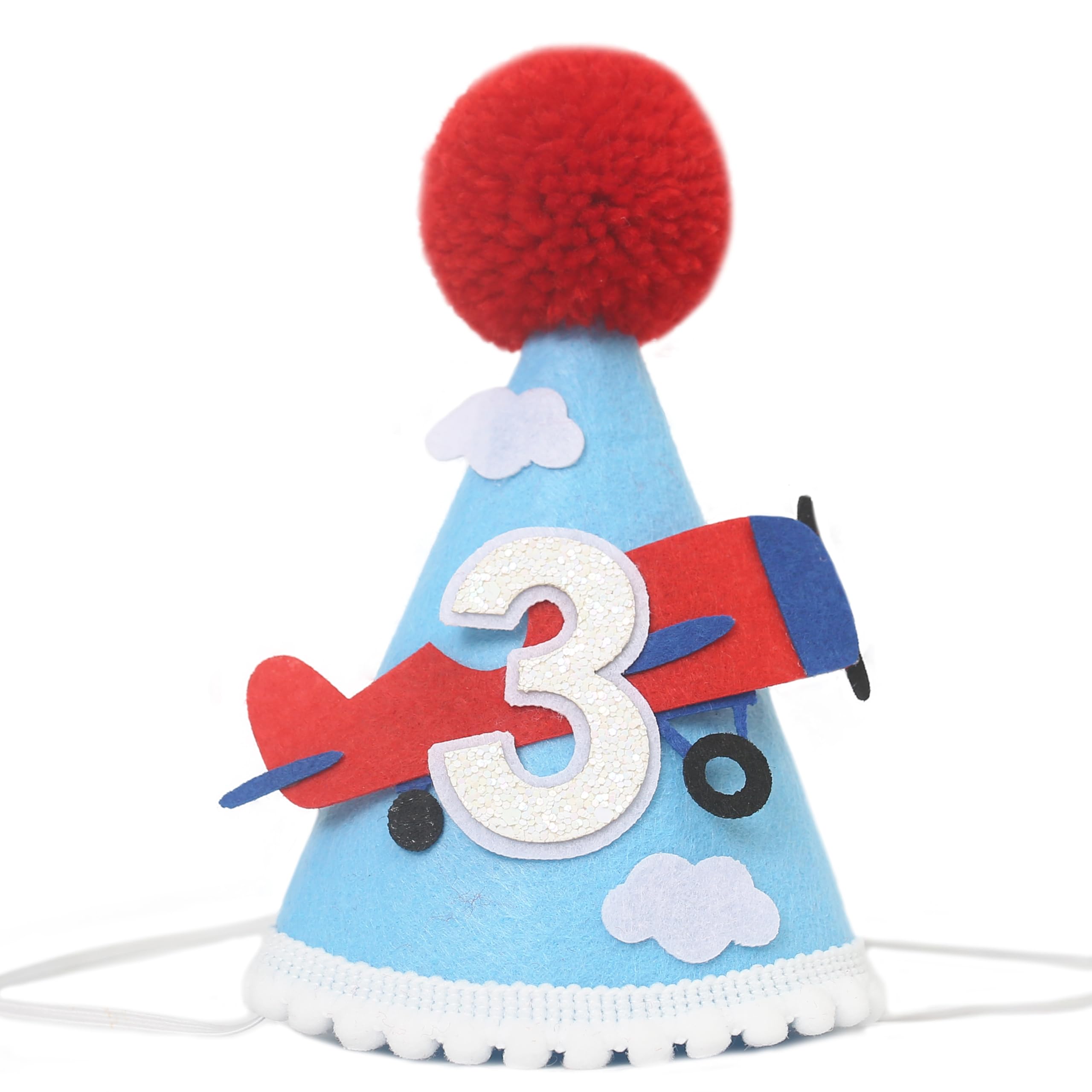 Airplane 3th Birthday Party Hat - Aviation-Themed Party Supplies?Vintage Airplane Baby Shower Hats?Third Birthday Airplane-Themed Party Decorations?Baby Birthday Photo Props