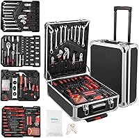 Vista 1 de Kit de herramientas de 800 piezas con caja de herramientas rodante, juego de herramientas manuales, caja mecánica, carro, kit de reparación de casa