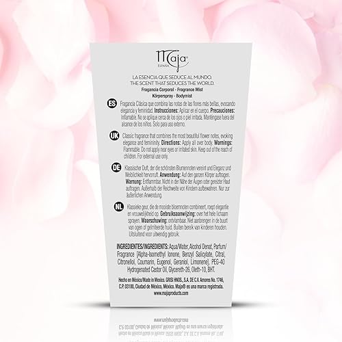 Miniatura 7 de Maja Love Rose Spray corporal para mujer, niebla ligera y refrescante con notas de rosas y frutales, fragancia femenina de larga duración, suave con