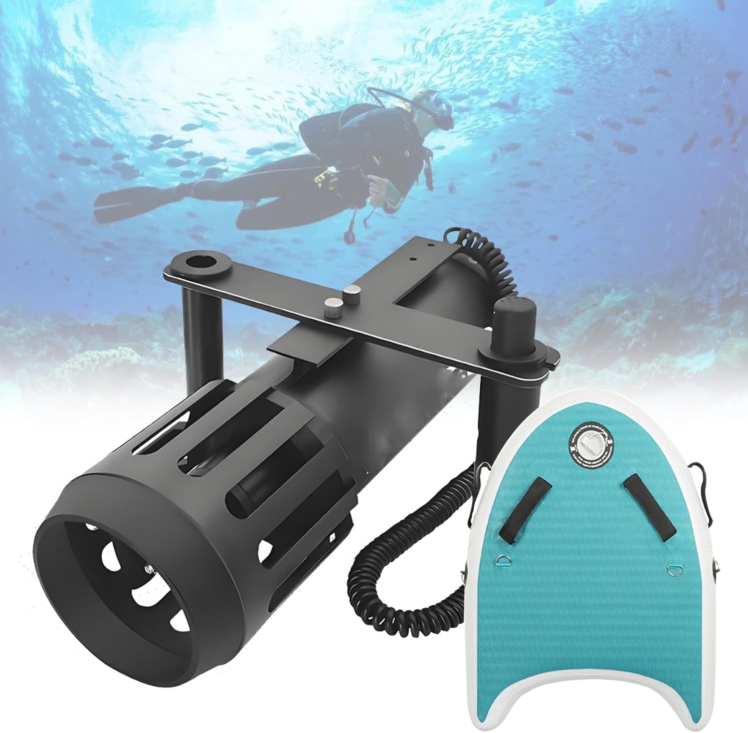 Underwater Scooters, 70min Brushless Underwater Thruster Set, Snorkeling Gear, 6.4Km/h Electric Underwater Sea Scooter, Diving Scooter, for Kayaks/Inflatable Boats/Paddle Boards. Package