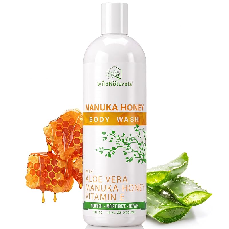 Sabonete líquido corporal Wild Naturals com mel de Manuka, aloe vera e Cehami, sem sulfatos