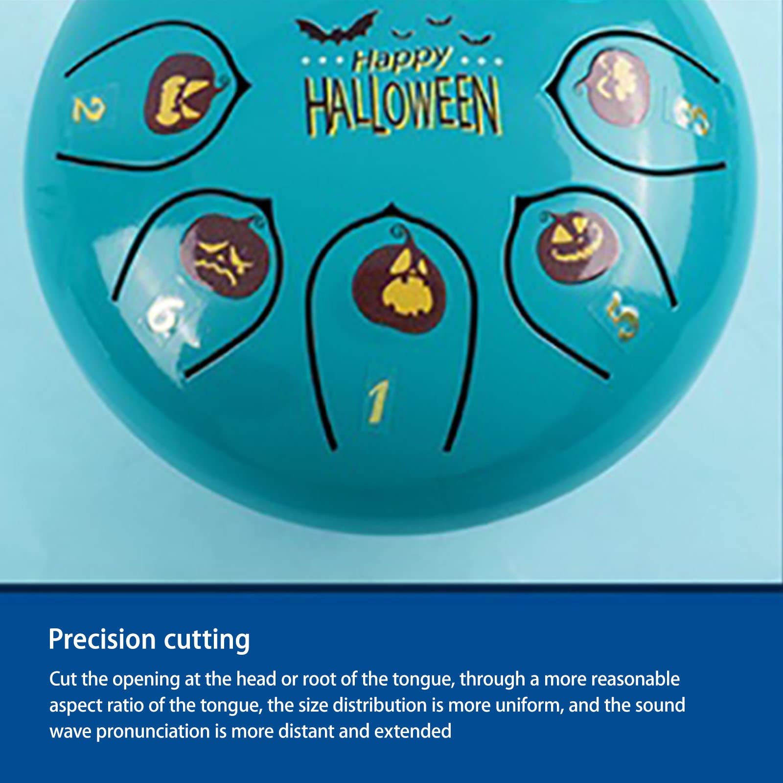 Halloween Bęben Językowy 6 Cali, 8 Nut Instrument Perkusyjny Z Torbą, Młotek, Książeczka Muzyczna I Naklejkami Edukacja Muzyczna Stalowy Bęben Język(J)