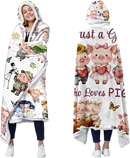 Cute Pig Wearable Blanket for Women Girls, Piggy Lovers Gift Ideas, Piggy Birthday Decorations, Pig Gifts for Pig Lovers Friends Sisters, Ideals Gifts for Christmas New Year 2026