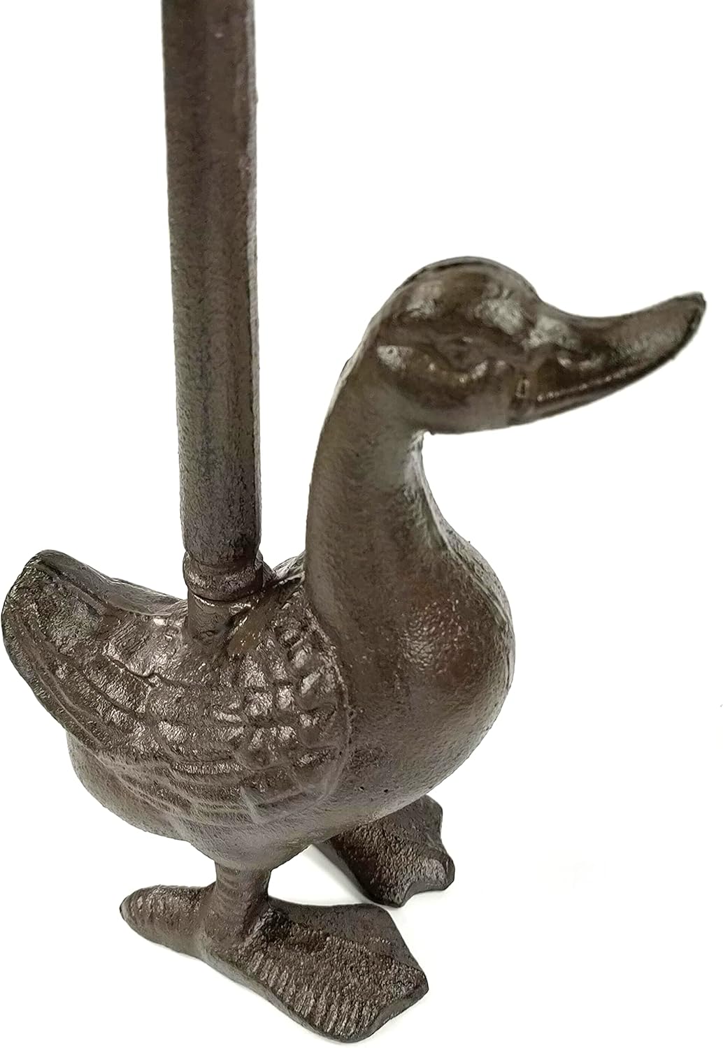 Black Ginger Heavy Duty Cast Iron Door Stop with Duck Design | 51cm Long Handle | 3kg