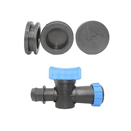 NEXTGEN AGRO 40mm Rain Pipe Lateral Cock and 40mm Blanking Closed Rubber Grommet Fittings Irrigation Accessory Combo (TAP-10 Pcs/Close GROMMET-10 Pcs)