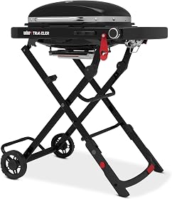 Weber Traveler Compact Gasgrill, klappbar mit Rädern