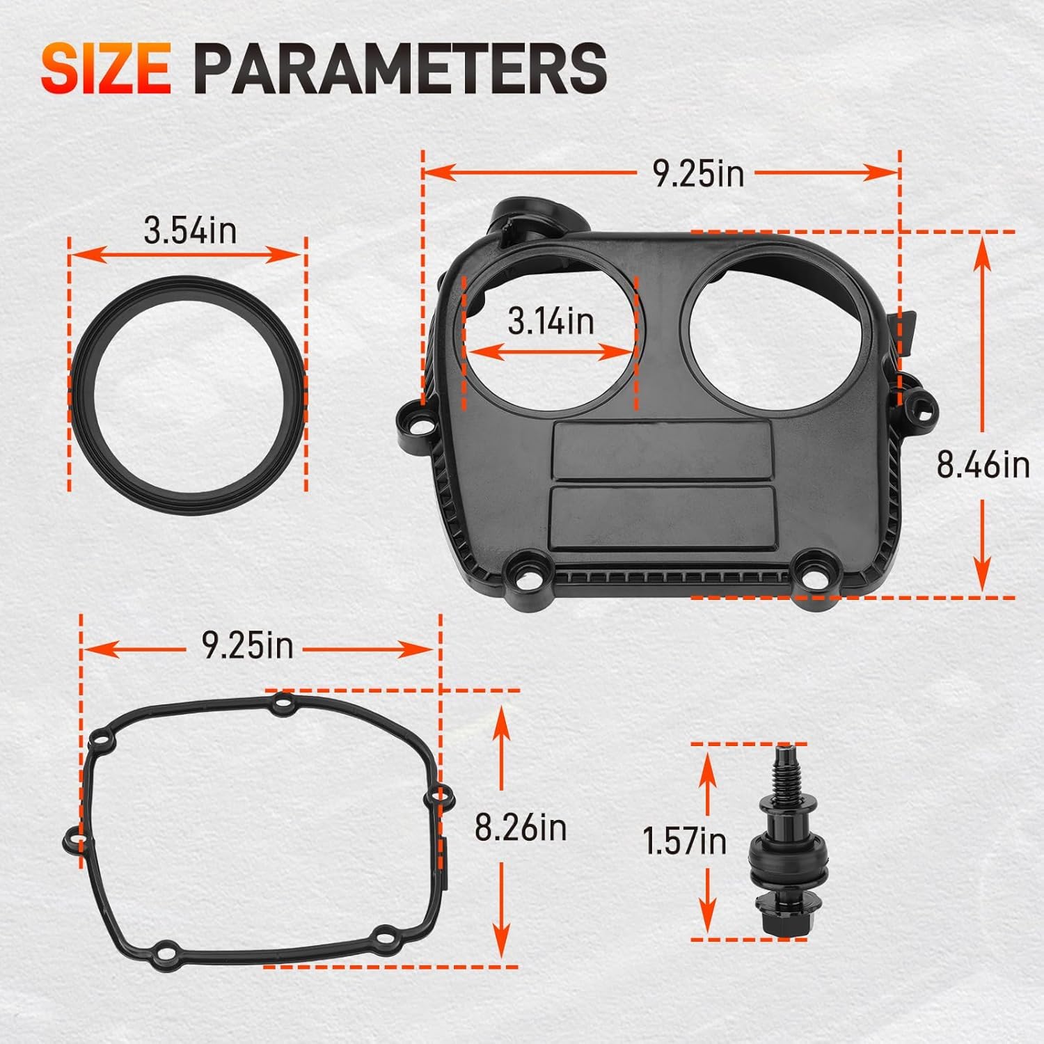 Engine Timing Cover with Gasket Set Compatible with Audi A3 A4 A5 A6 A7 Q3 Q5 Q7 TT TTS Quattro Compatible with VW Arteon GTI Golf Passat Replace 06K103269F 06K103483 06K103269D 06L103269E