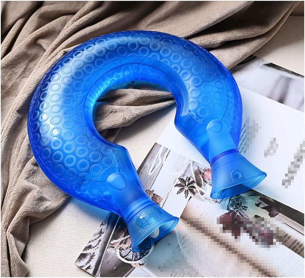 New Classic Stripes Hot Water Bottle, U-Shaped Hot Water Bag with Soft Cover, Hot Pack for Pain Relief Neck and Shoulders Bed Warmer