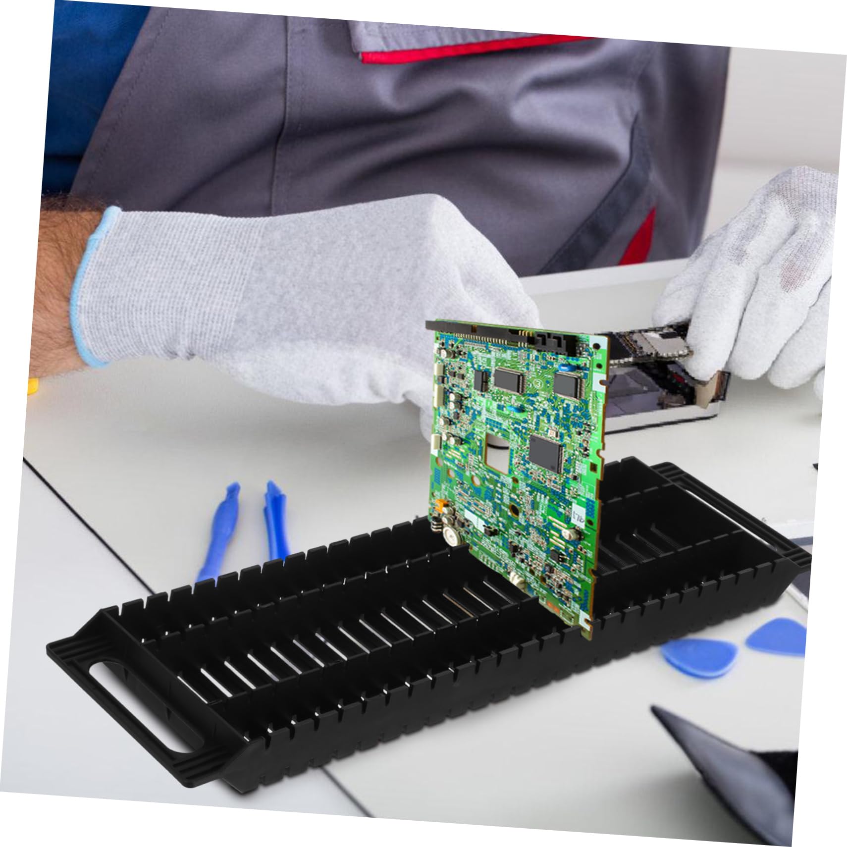 6piezas Soporte de Placa de Circuito Antiestático Estante Antiestático para Pcb Almacenamiento de Placas de Circuito Material Uso Electrónico