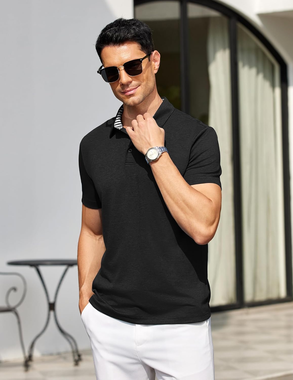 COOFANDY Men's Casual Polo Shirts Short Sleeve Classic Basic Tee Button Collar Shirt Summer Golf T-Shirt - Image 2