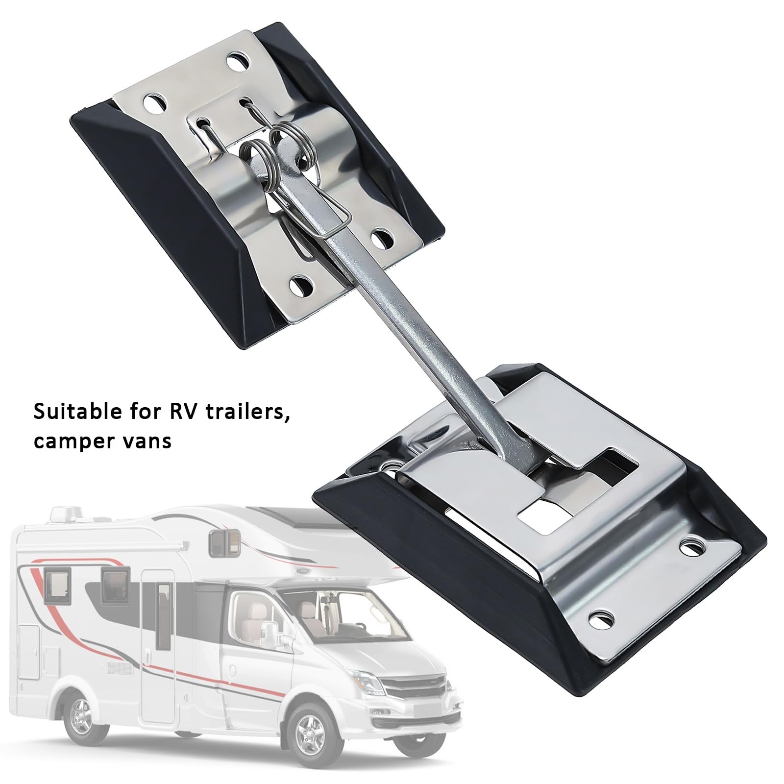 The Lord of the Tools 1 Pair T Style Entrance Door Latch 304 Stainless Steel Entry Door Latch Door Holder with Retaining Part for RV Trailer Camper - Image 3