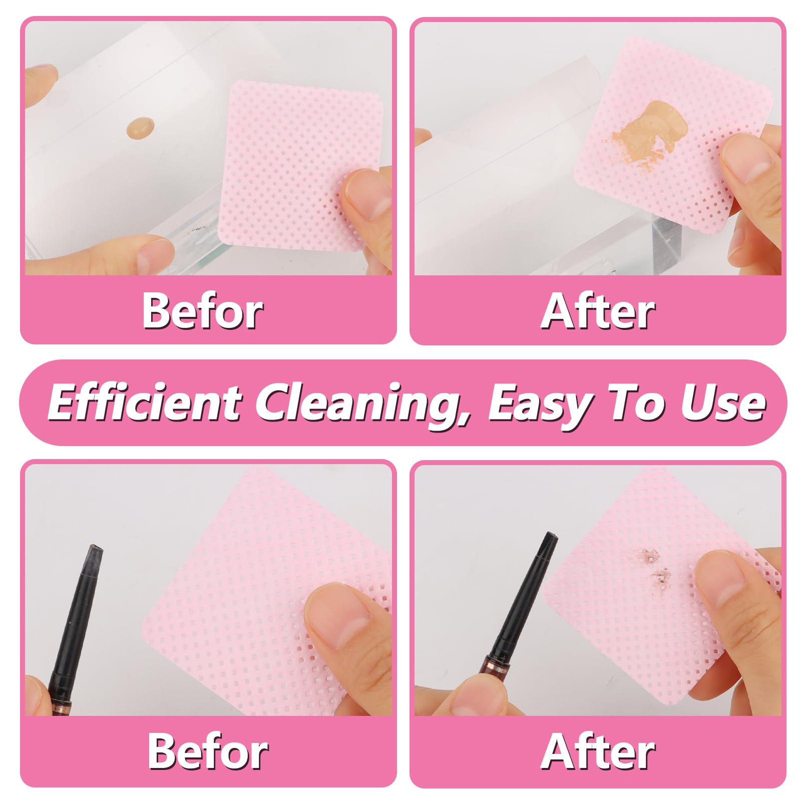 600 Pezzi Pad Unghie Senza Pelucchi, Tampone Salviette in Cotone per Unghie, Salviette per Unghie Prive di Lanugine, per Rimuovere Smalto, per Unghie fai da te e Saloni (Rosa & Bianco)