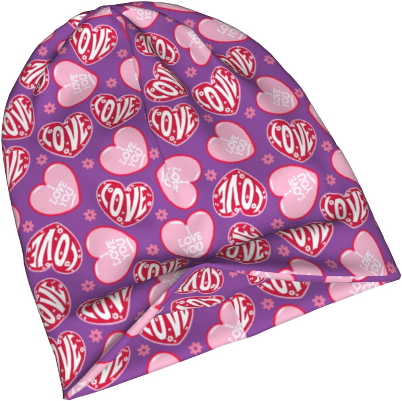 LAIPUTER Valentines Day Beanie Standard Closed Chemo Knitted Hats Baggy Slouchy Skull Cap Cancer Headwear for Women Men - Image 7