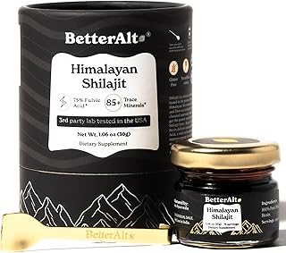 Better Alt Pure Himalayan Shilajit Resin | High Potency for Men & Women | 75 Servings for Stamina and Muscle Building, 85+ Trace Minerals, 75% Fulvic Acid, with Lab Test Report, 400mg