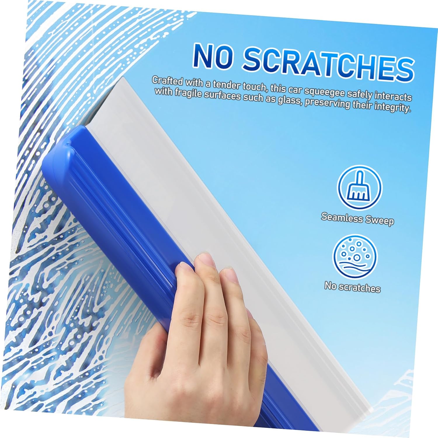 Yardwe Flexible Car Squeegee Water Scraper with Ergonomic Comfort Grip Handle for Windshield and Window Cleaning Multipurpose Handheld Tool for Car Wash and Household Glass Surfaces