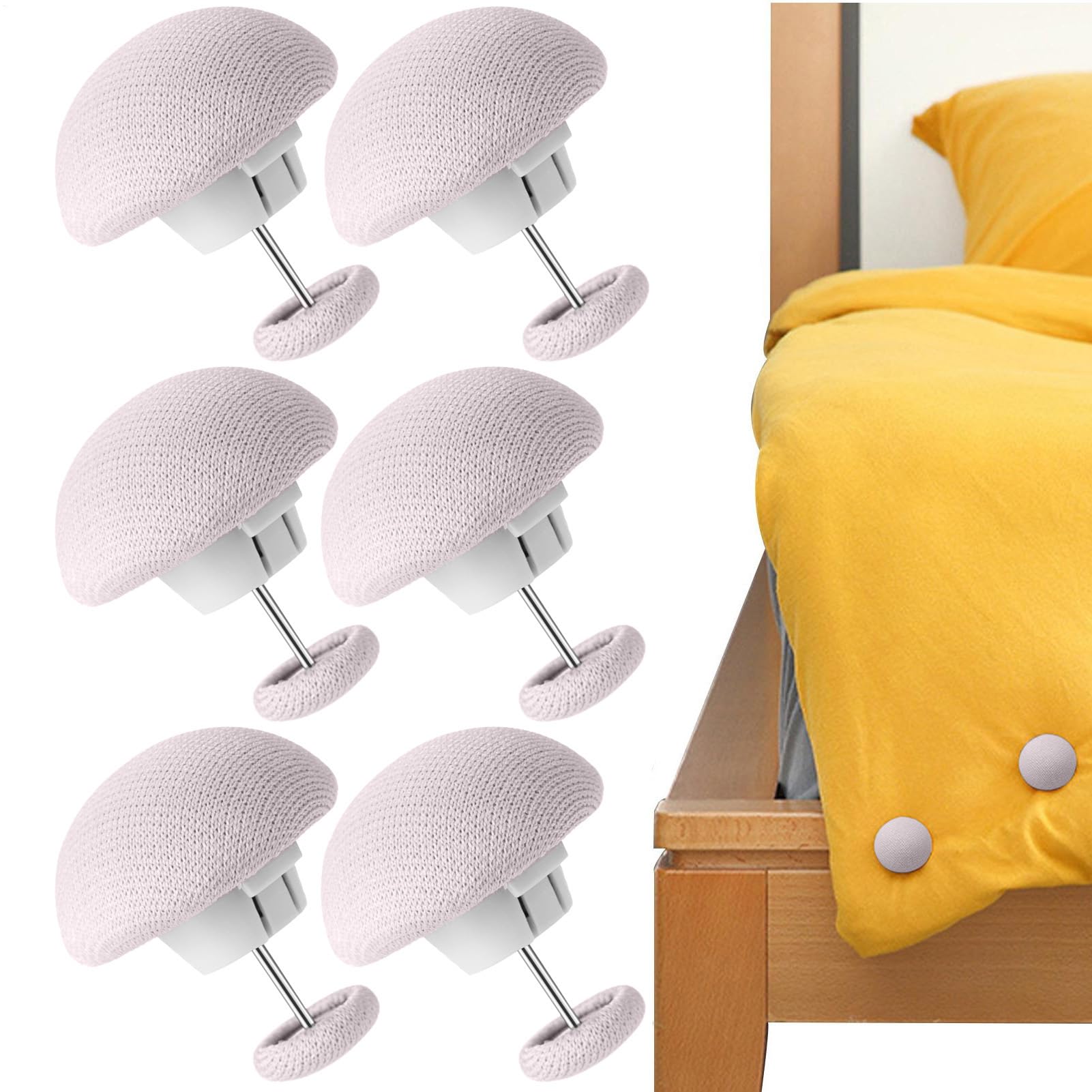 Attaches de Housse de Couette - Clips de Fixation en Forme de Champignon, Ensemble de de sécurité en Plastique | Le système de libération en Un empêche Le Tissu de s'enrouler et