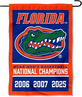 Florida Gators 3 Time and 2025 Basketball National Champions Double Sided Garden Banner Flag