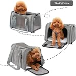 Most Airline Approved Cat Carriers Dog Carriers Soft-Sided Travel Carrier | 5-Sided Breathable Mesh, Self-Locking Zippers, For Puppies/Kittens/Rabbits, Cat Carriers Dog Carriers,17''X11''X11''