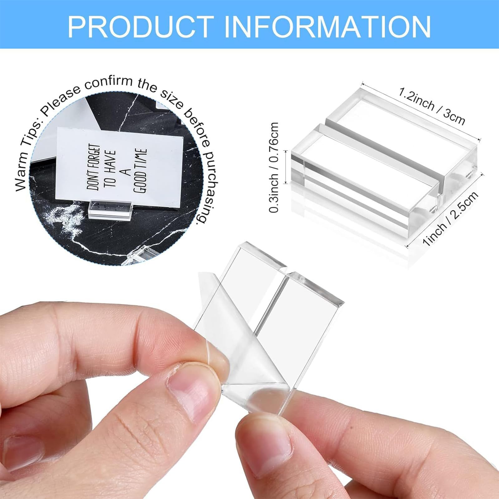Tischkartenständer aus Acryl, transparent, , Tischnummernhalter – Bildschild-Display-Basis für Einzelhandel, Shop, Café, Bankett, Buffet, Veranstaltungen