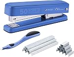Bostitch Titan Heavy Duty Metal Stapler, 50 Sheet Capacity with 1250 Staples and Ergonomic Staple Remover, Jam Free Stapling, Full Strip Stapler for Desk, Office and Classroom, Black