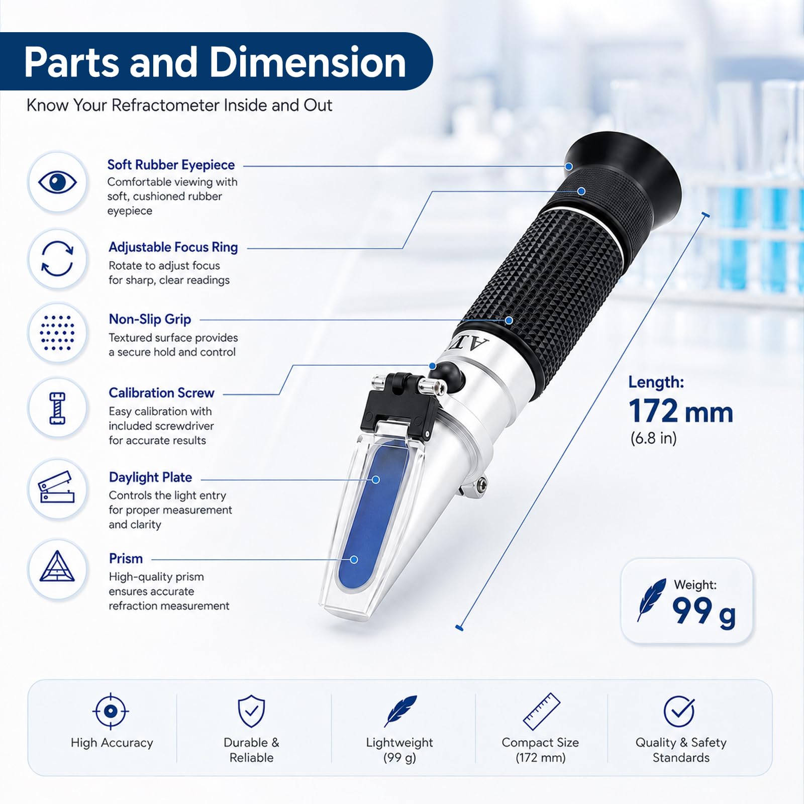 Clinical Refractometer - 3-in-1 Protein & Gravity Testing -7